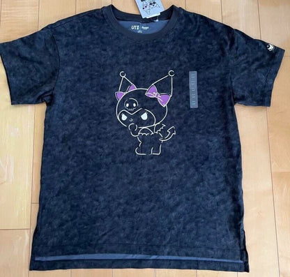 UNIQLO Sanrio KUROMI & MY MELODY T-shirt Oversize Fit M size Dark Gray JAPAN