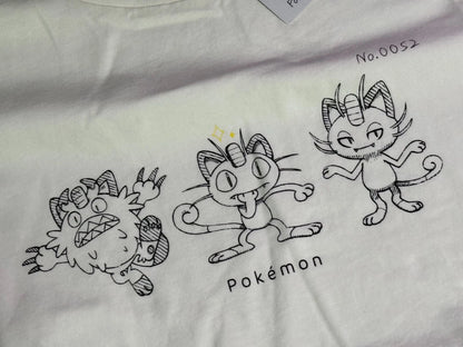 UNIQLO 2025 Pokémon Sketch Design No.0052 Meowth M size Off-White From JAPAN