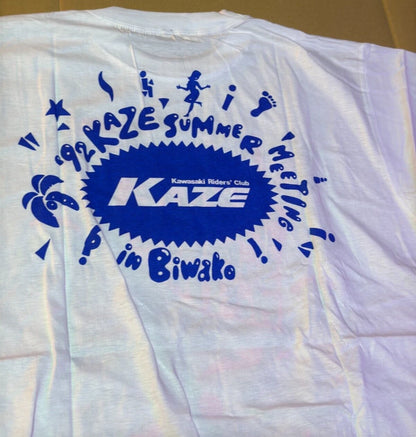 Vintage Kawasaki KAZE Club LIMITED 1992 T-Shirt Summer LAKE BIWA Meeting JAPAN