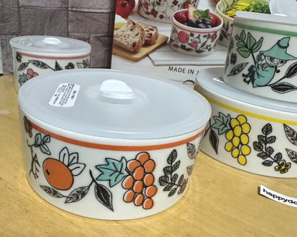 Moomin Microwave Food Stocker Container 3.5"-5" Set of 4 NEW Made in JAPAN