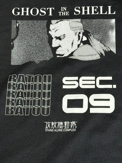 GHOST IN THE SHELL x GU T-shirt S.E.C. 09 Gray BATOU XL size From JAPAN