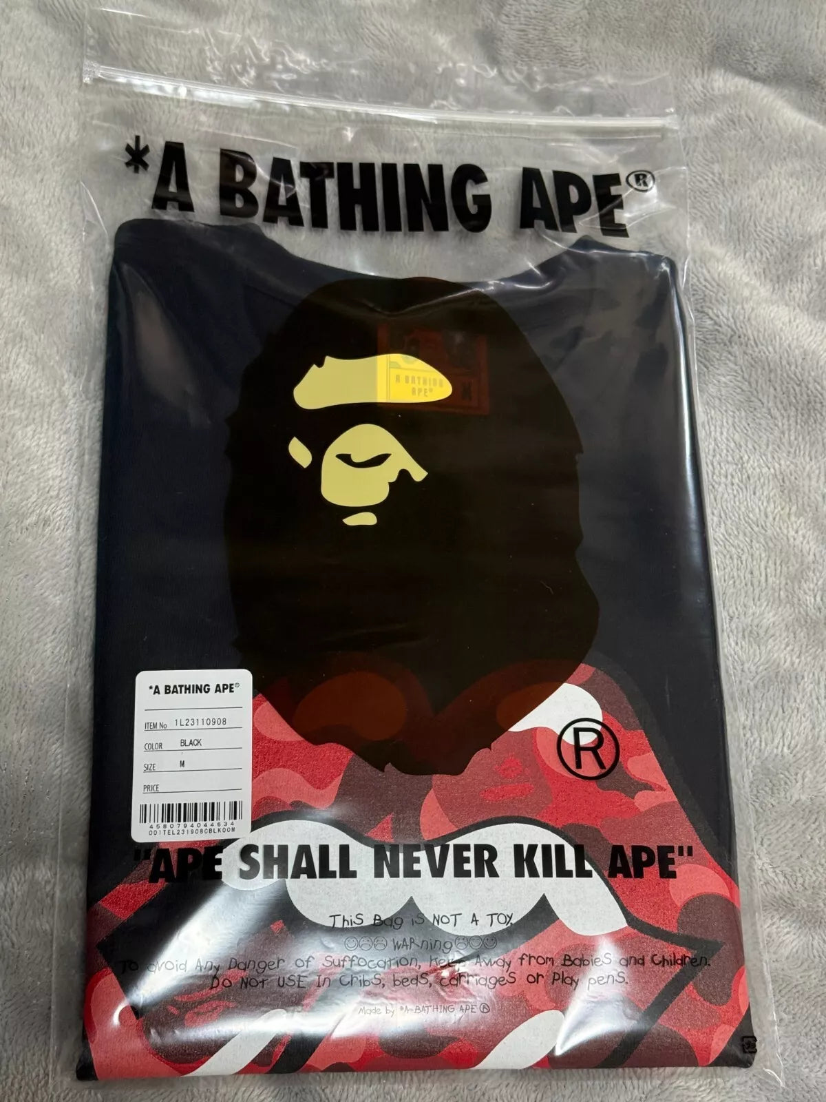 The Rolling Stones x A Bathing Ape Collaboration T-shirt Camo Tongue M JAPAN