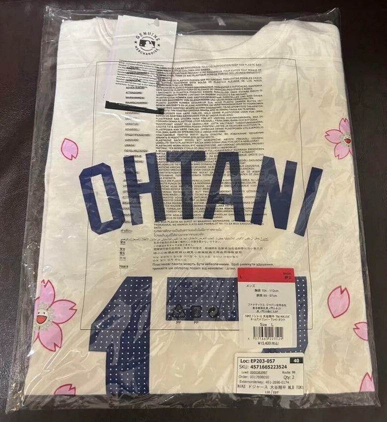 SHOHEI OTANI MLB Tokyo Series Murakami Takashi Design Dodgers T-Shirt L size JPN