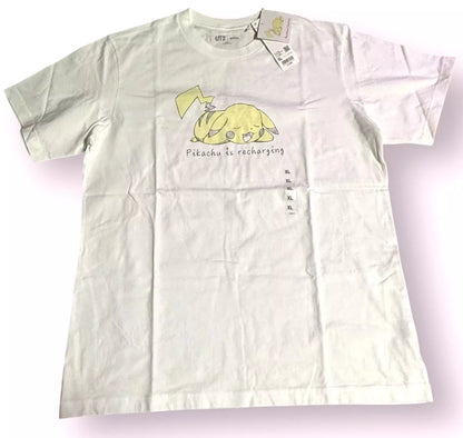 UNIQLO 2025 Pokémon Sketch Design Pikachu is recharging XL size Off-White JAPAN