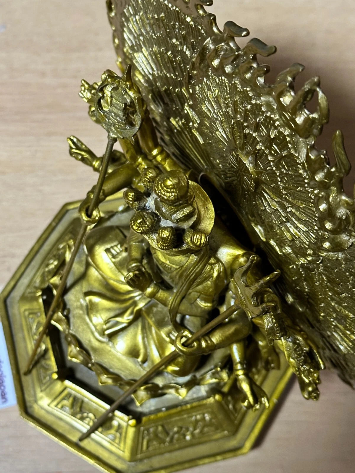 Thousand-Armed Kannon Bodhisattva Buddhist carving 9.8in Brass From JAPAN