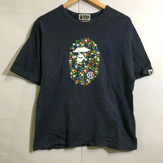 A Bathing Ape World Gone Mad Barely-used Black T Shirt Front Logo BAPE JAPAN