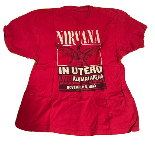 Nirvana In Utero 1993 LIVE Tour T-Shirt Kurt Cobain Reprint Vintage No Tag JAPAN