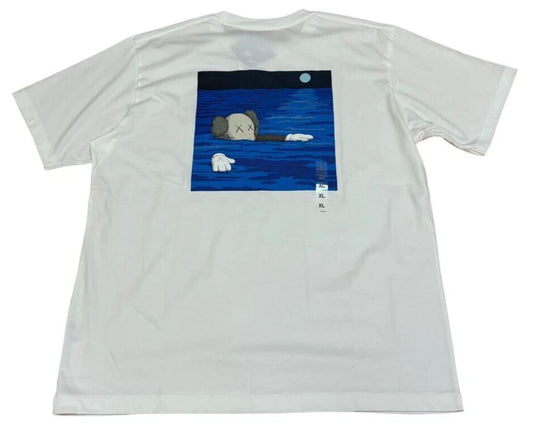 UNIQLO x KAWS 2023 Art Book Ver. T-shirt White/Blue Size XL (US L) From JAPAN
