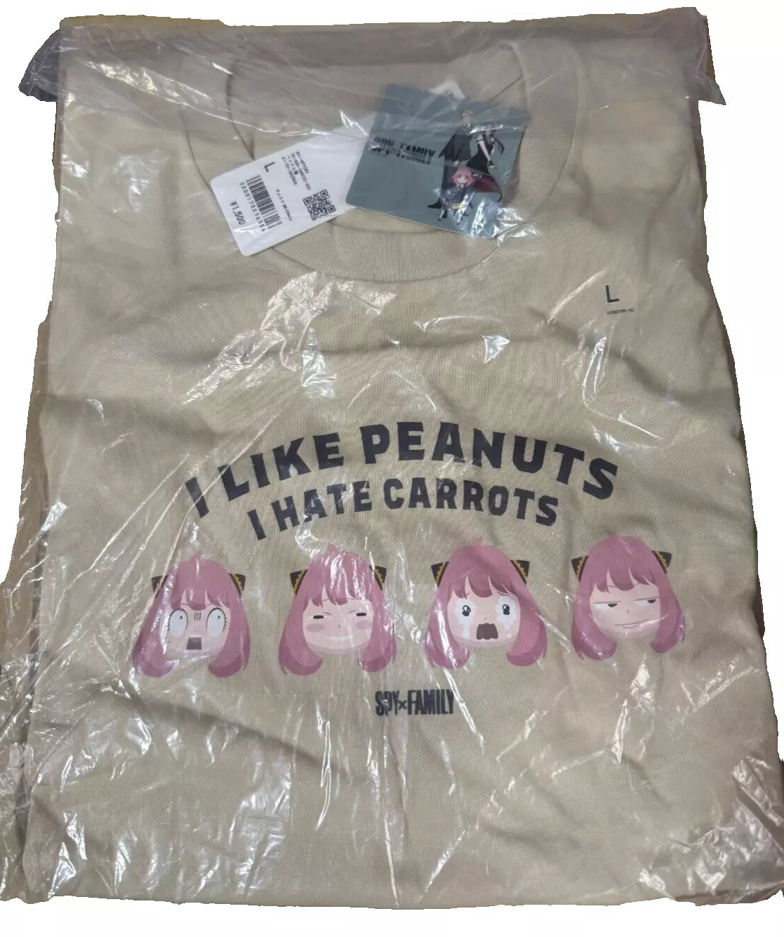 SPY X FAMILY Uniqlo UT 2nd Ed. Adult T-shirt Anya Face L (US M) Natural JAPAN