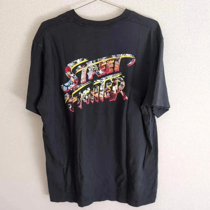 UNIQLO x Street Fighter Round Neck T-shirt Regular Fit L Size Black From JAPAN