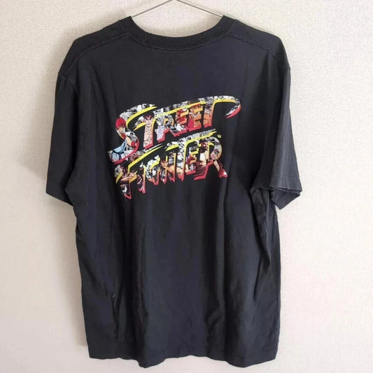 UNIQLO x Street Fighter Round Neck T-shirt Regular Fit L Size Black From JAPAN