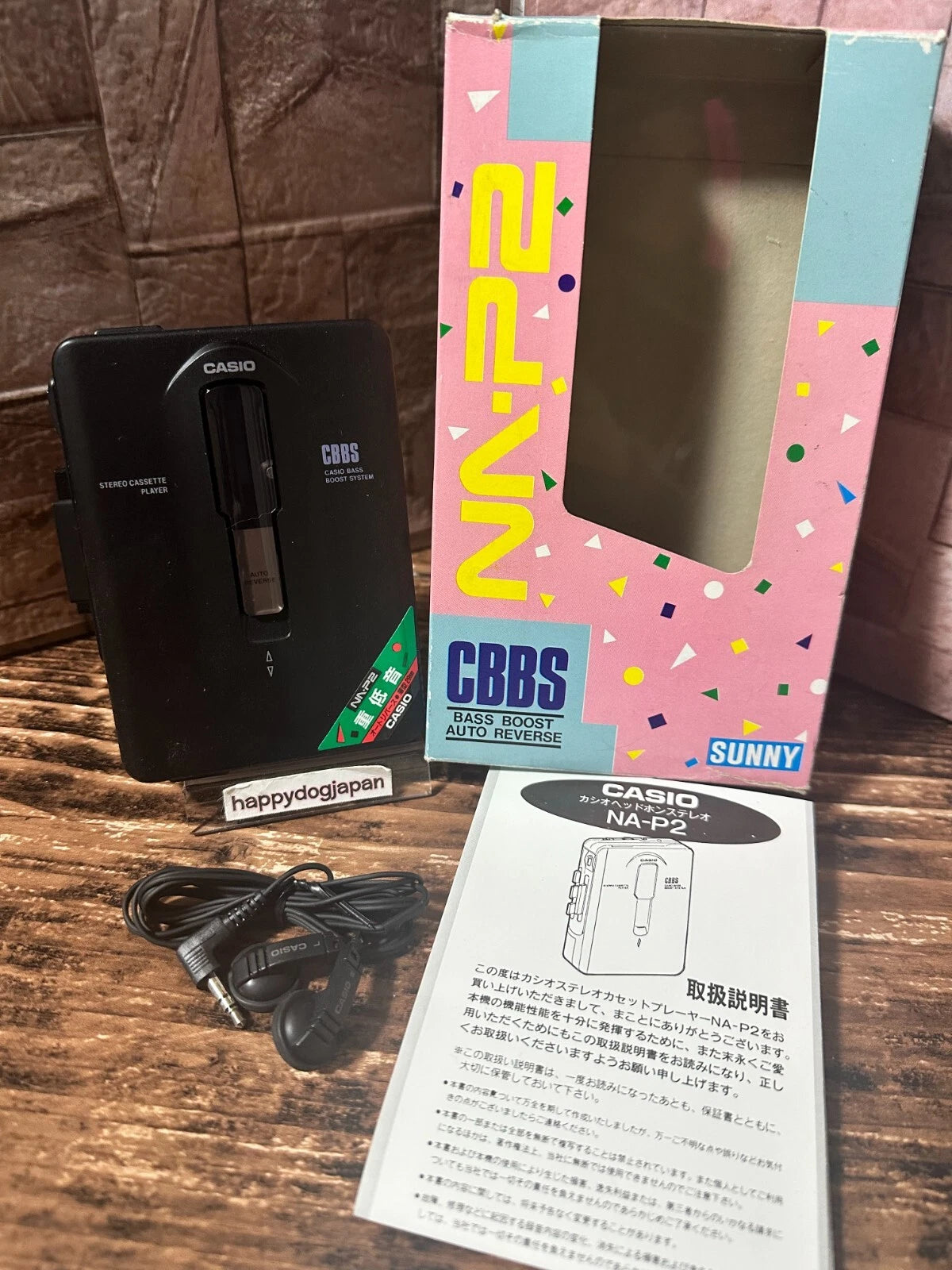 CASIO NA-P2 1991 Cassette Recorder with Manual & Stereo Earphones Box JAPAN NEW
