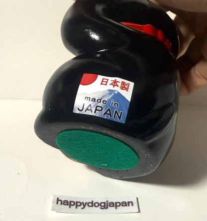 JAPANESE Lucky Cat Seto were 千万両 Long-Handed Black Cat (Left) 5.1 in Piggy Bank