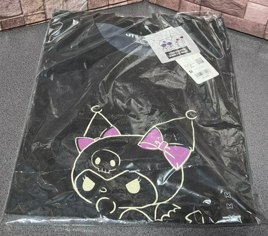 UNIQLO Sanrio KUROMI & MY MELODY T-shirt Oversize Fit M size Dark Gray JAPAN