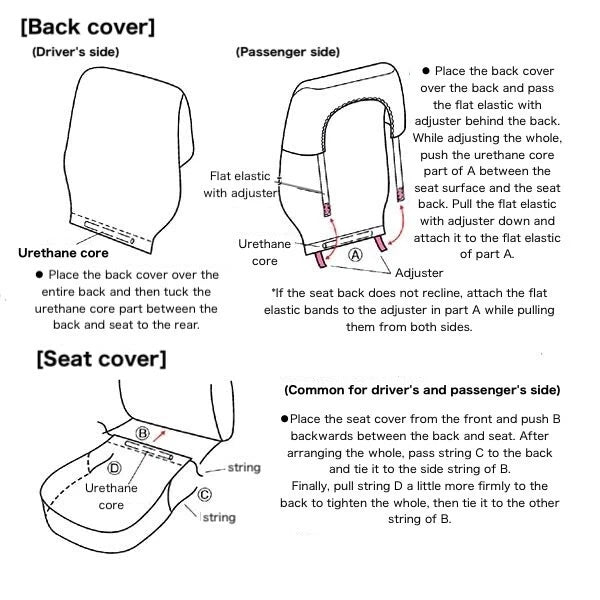 Waterproof Seat Cover Kei Mini Truck SUZUKI CARRY DAIHATSU HIJET SUBARU SAMBAR