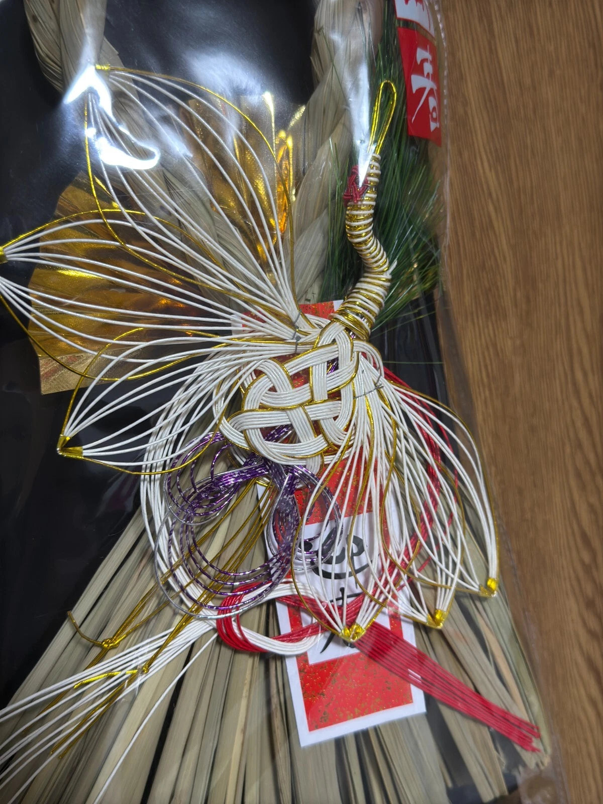 Japanese New Year Entrance Decoration Ornament Shime 14.6 in Red-Crowned Crane