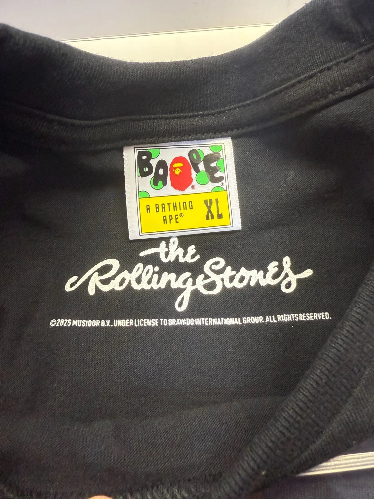 The Rolling Stones x A Bathing Ape Collaboration T-shirt Camo Tongue XL JAPAN