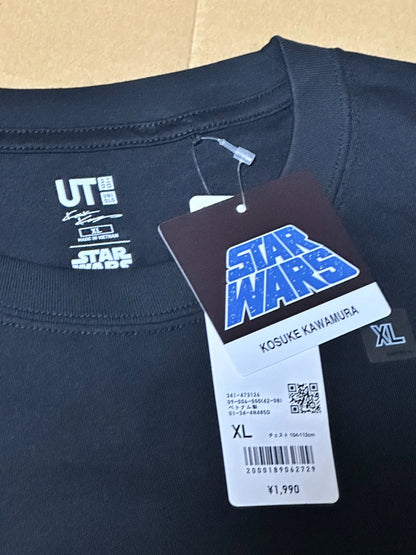 UNIQLO STAR WARS T-Shirt Kosuke Kawamura XL Black Cotton Oversized fit JAPAN