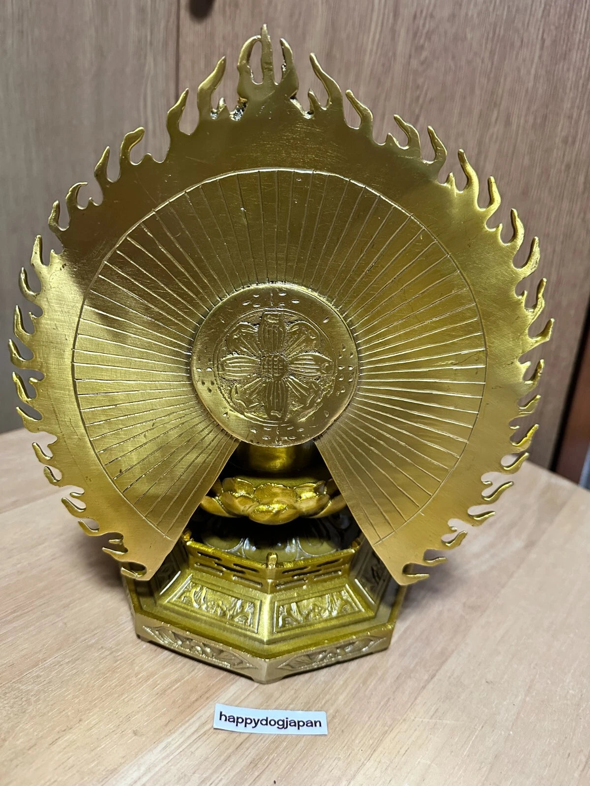 Thousand-Armed Kannon Bodhisattva Buddhist carving 9.8in Brass From JAPAN