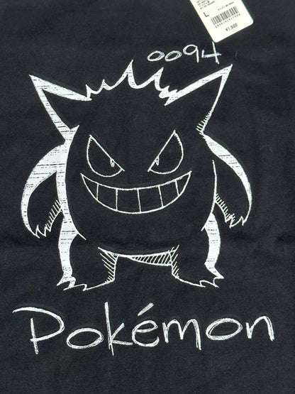 POKEMON Uniqlo Gengar graphic T-shirt regular crew neck L size Black NEW JAPAN